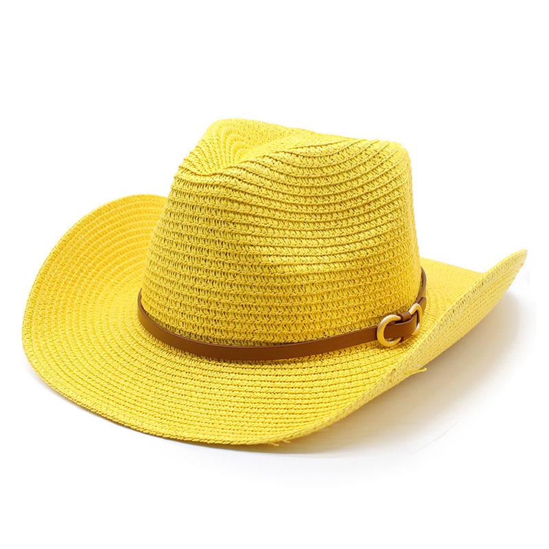 Western Cowboy Hat British Jazz Lady Big Eaves Mountaineering Hat Summer Knitted Cool Hat Internet Celebrity