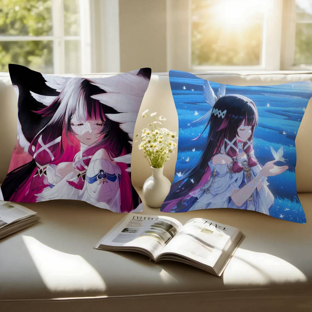 Game CColumbina Genshin cute Impact Pillow Gift Home Office Decoration Pillow Bedroom Sofa Car Cushion CoverPillow Case