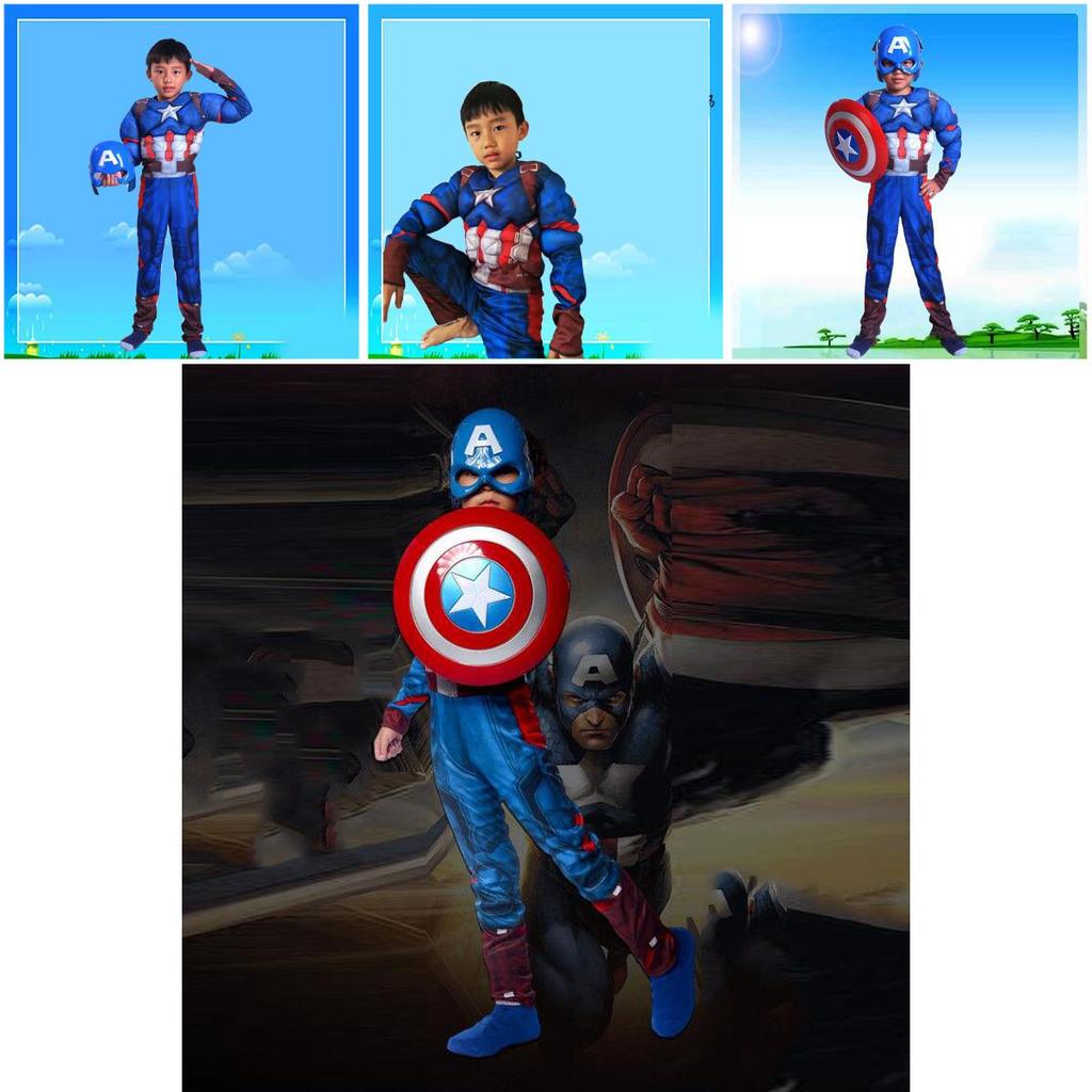 Premium Quality Kids Captain America Costume For Super Hero Avengers Fans