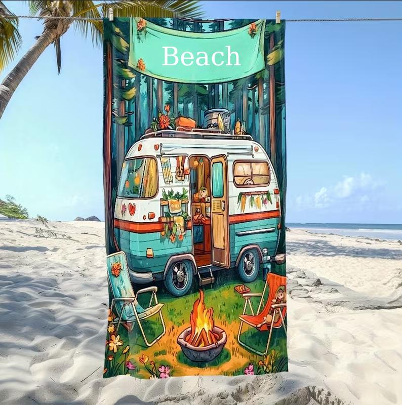 

Red and Blue Striped Background Anchor Decoration Beach Towel Super Absorbent Towel Pool Beach Sand Proof Blanket Vacationer W30*H60(CM)