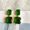 Elegant Green Crystal Earrings for Women - High-End Autumn Niche Design with New Silver Needle 624