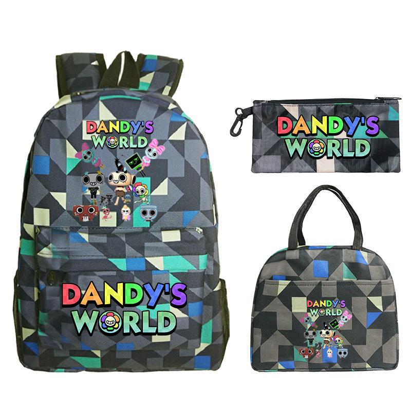 Dandy's World Game Merchandise Printed Children's School Bag Set Teen Backpack Three-piece Set