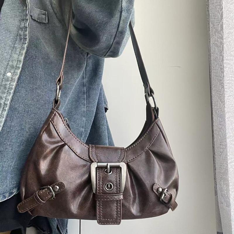 2026 spring hot selling Maillard style retro style small bag spicy girl Y2K wasteland style vintage leather shoulder armpit bag