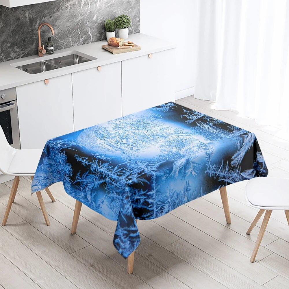 Snowflake Ice Tablecloth Wedding Party Restaurant Banquet Decoration Waterproof Rectangular  Home Table