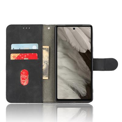 For Google Pixel 7a Skin-Touch Feeling PU Leather Flip Wallet Case Full Protection Anti-Wear Cell Phone Cover Stand