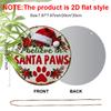 2D Flat Christmas Aluminium Sign with Santa Paws - Navidad Figurine Ornaments - Ideal for Front Door, Wall, Porch, Fence Decor - Ideal Christmas Gift