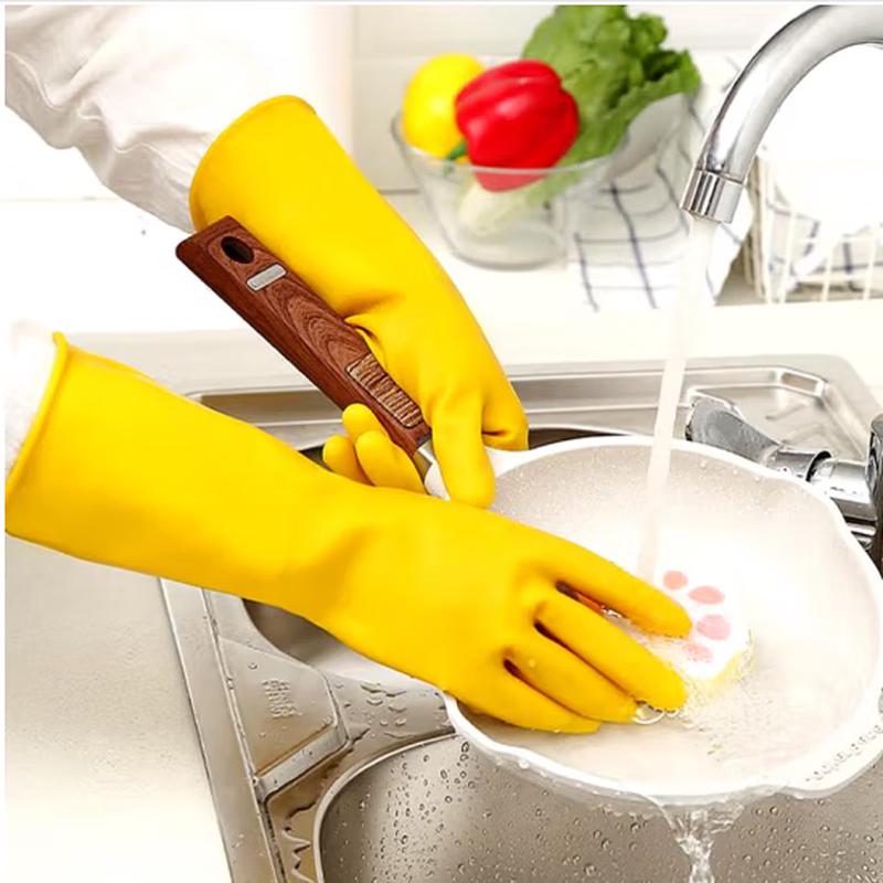 MIAOJIE Thickened Waterproof Kitchen Latex Gloves (3 Pairs)