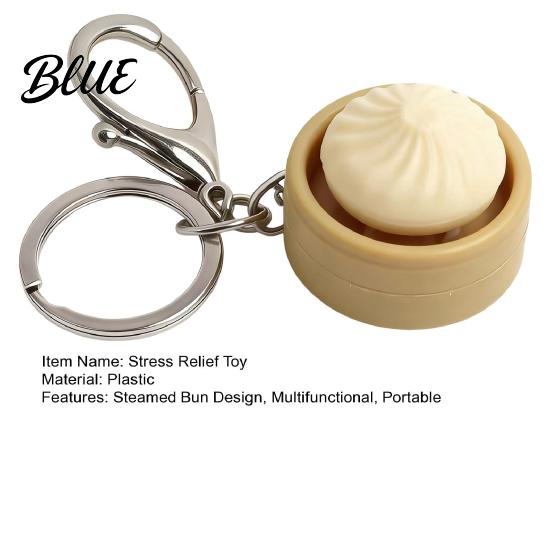 Anxiety Relief Clicker Dumpling Keyboard Fidget Toy Crisp Sound Stress Cute Portable Steamed Bun Keychain for And Focus