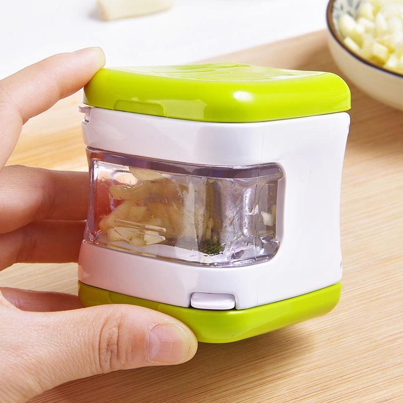 2In1 Mini Garlic Press Chopper Manual Garlic Mincer Slicers Grater With Storage Box Kitchen Fruit Vegetable Toolsols