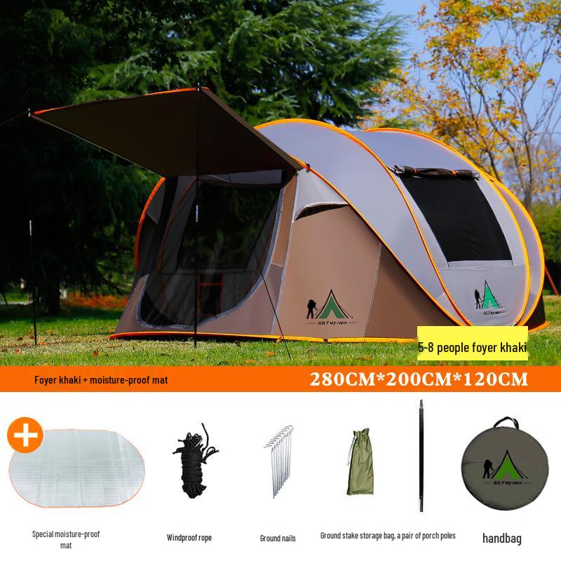 Automatic Pop-Up Tent for 3-4 People - Portable, Foldable, Ideal for Beach or Camping
