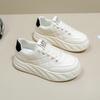 Women's White Walking Casual Sneakers Comfortable Female Students Elevator Comprehensive Sports Leather Shoes Breathable