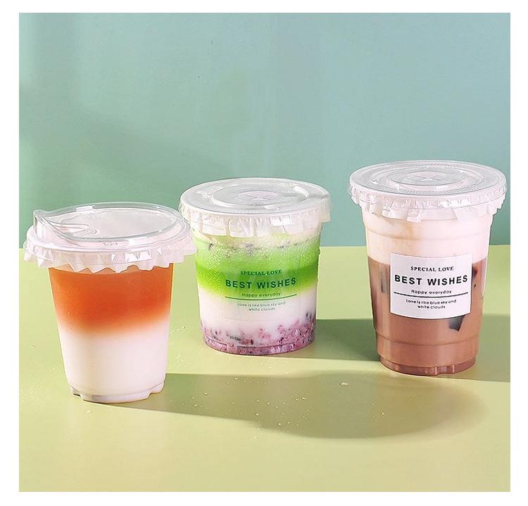 Leak-Proof PET Plastic Beverage Cup with Lid – Transparent Disposable Coffee & Cold Drink Cup
