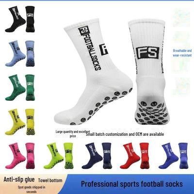 Fußball-Griffsocken – Dicke, gepolsterte, rutschfeste Sportsocken mit Handtuchunterseite für Herren