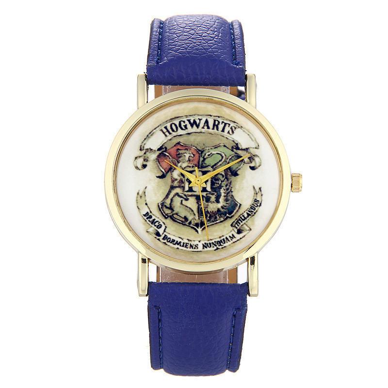 

Годинник наручний кварцовий аналоговий Гоґвортс Мода Шкіряні наручні годинники темно-синього кольору