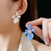 Zircon resin irregular flower earrings simple fashion stud earrings light luxury high sense fresh earrings