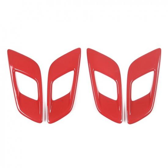 ABS Red Interior Door Handle Lock Cover Trim Fit For Ford Ranger 2015-