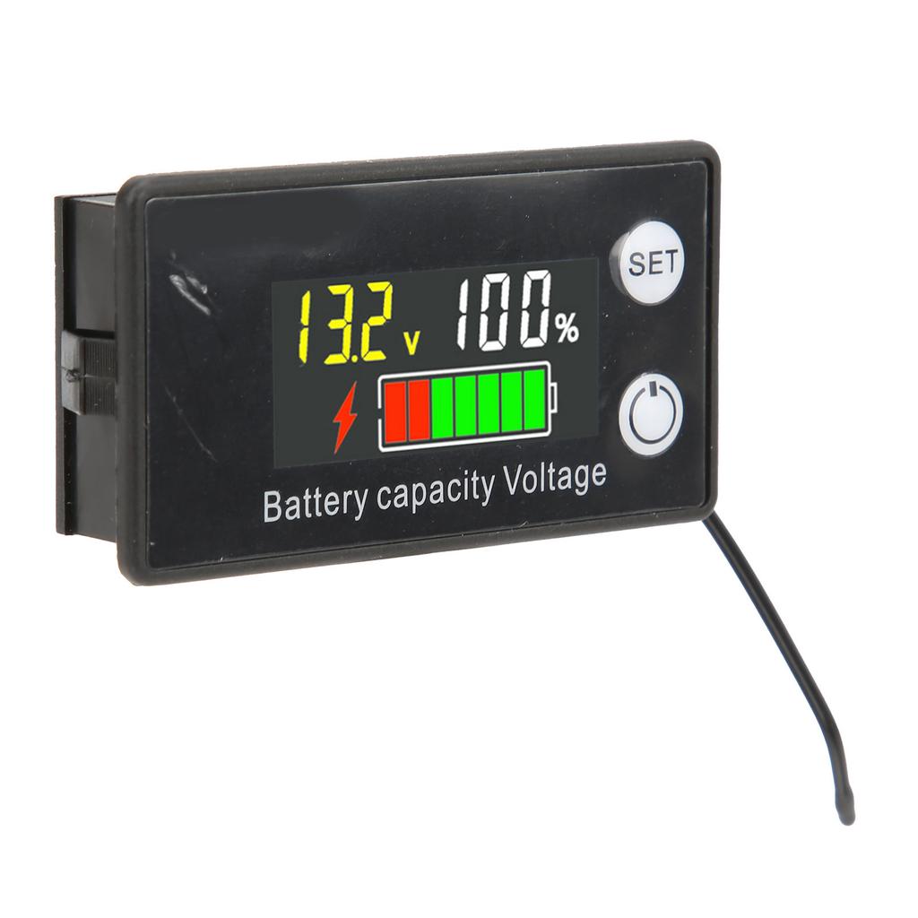 Battery Capacity Tester LCD Color Screen DC Voltmeter with Alarm Temperature Function for Electromobile 8 100V