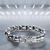 Wu's Retro Keel Dragon Bracelet for Men Bold Dragon Scale Design Unique Dragon Head Jewelry
