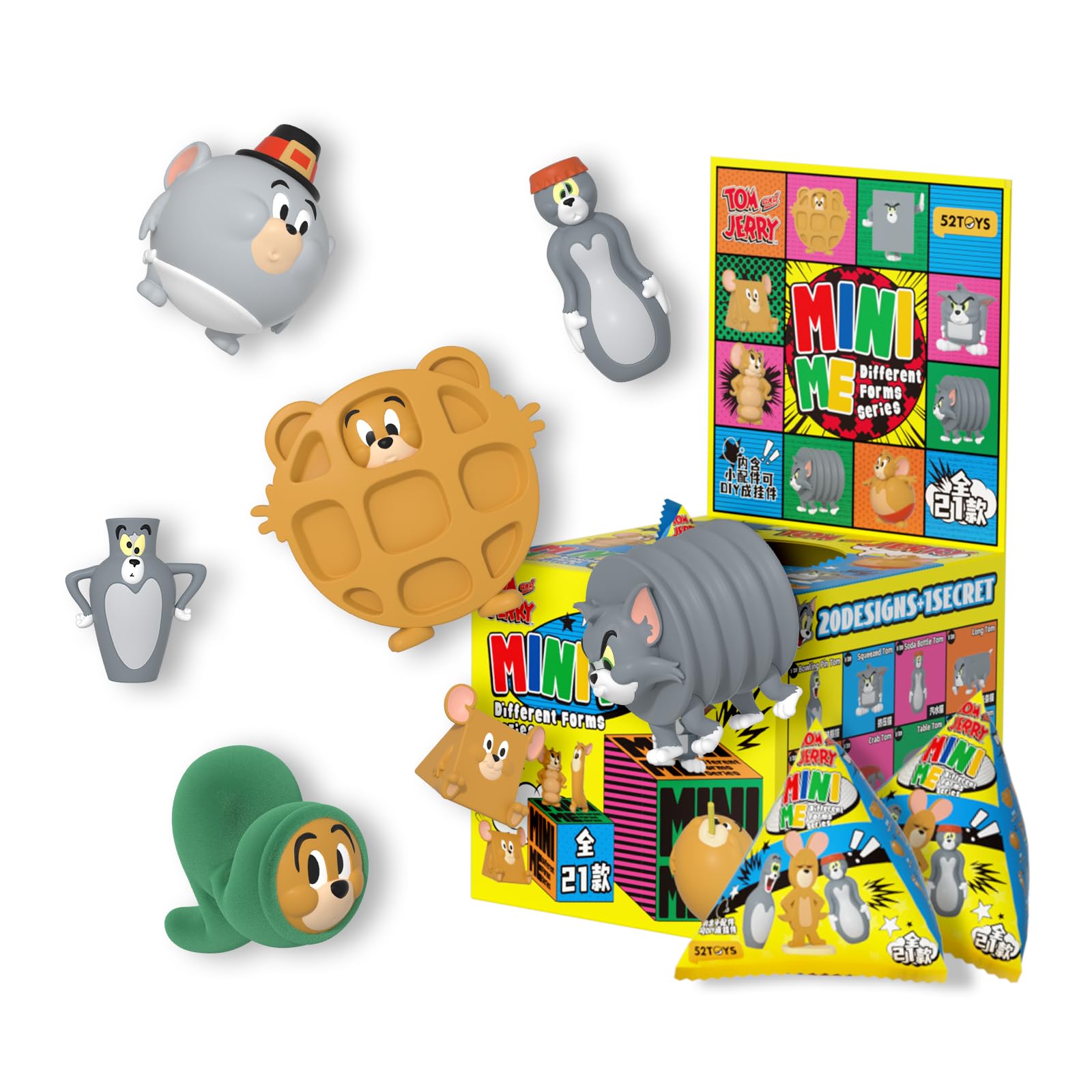 

52TOYS BLINDBOX TOM and MINIME Transformation Series Blind Box 20 4cm Includes Doll Perfect for and Christmas Gifts a JERRY Set, Figures, Ultra-Small