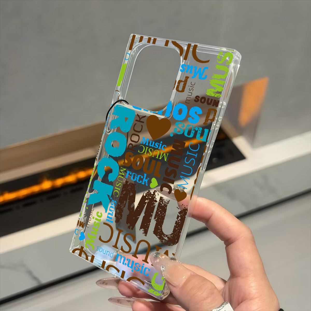 

Прозрачный квадратный чехол-трубка для защиты iPhone 12 15 Plus 11 13 16 ProMax 14 Pro Max, защита от окисления, коричневое сердце, английский узор iphone 11 ProMax