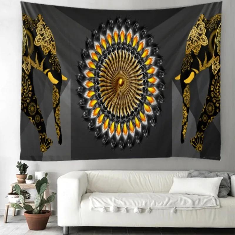 Wanddekoration Zuhause Wandteppich Elefantenmalerei Muster Hintergrund Büro Wohnzimmer Wandteppich