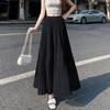 Women's High Waist Purple Pleated Midi Skirt - Spring/Summer 2025 A-line Slimming Hip-covering Design