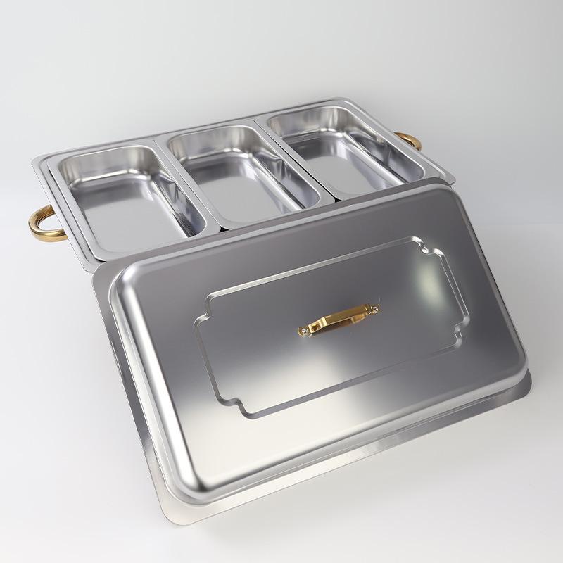 Gold-Plated Stainless Steel Folding Lid Buffet Burner Chafing Dish
