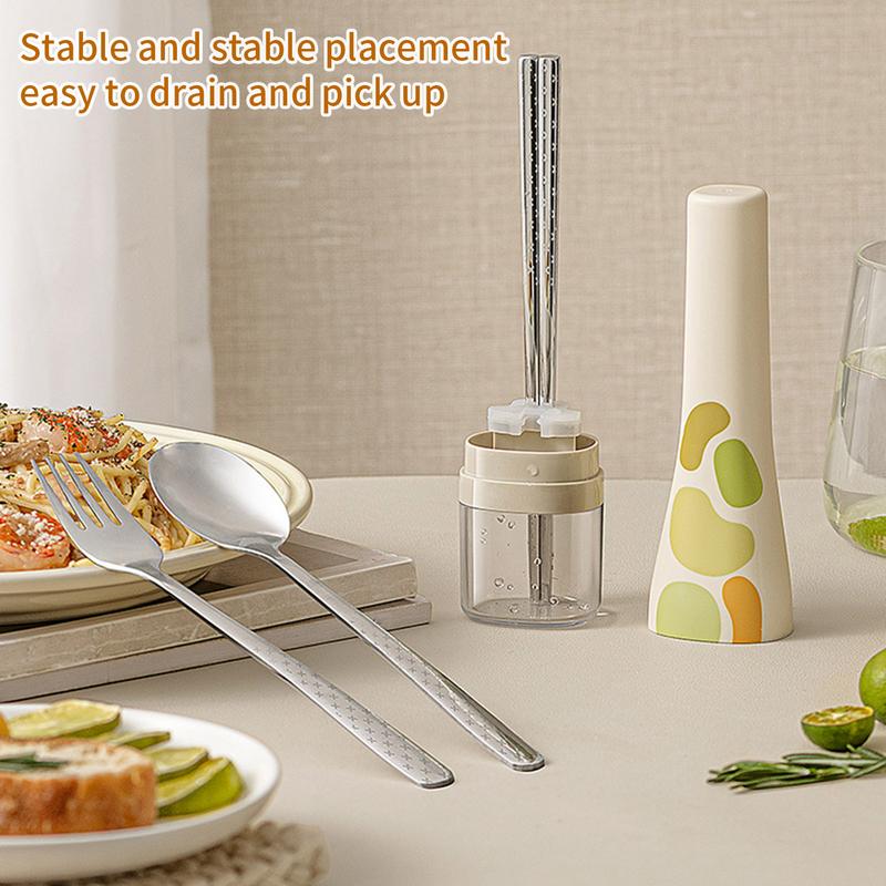 Stainless Spoons Forks Chopsticks Utensil Portable Travel Flatware Spoon Fork With Case For School Work Lunch