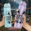 1PC Happy Easter Bunny Ear Logo 750ml Color Plastic Sports Water Bottle Leakproof Flip Straw Lid Suitable for Sports Office Home Use