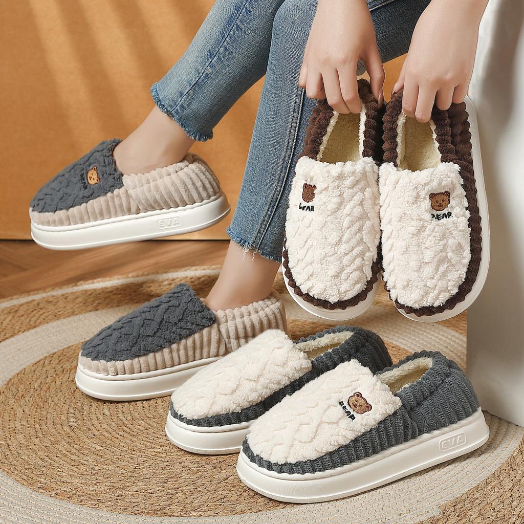 Heel Cotton Slippers Autumn and Winter 2025 New Indoor Home Non-slip Household Wool Slippers