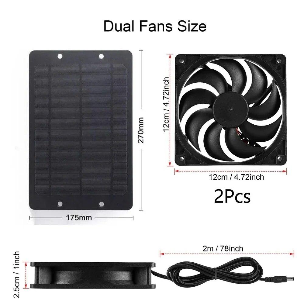 Ventola Solare Per Esterni - Ventilatore Da Tetto Per Serre, Cucce E Casa Con Pannello Solare Incorporato