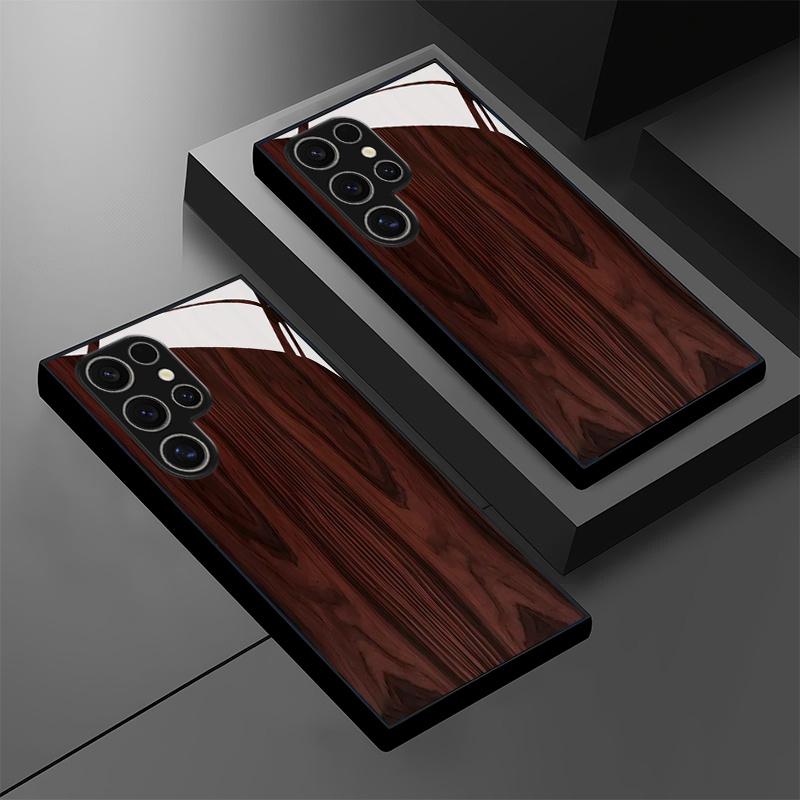 Red Retro Texture Pattern Glass Phone Case for Samsung Galaxy S26 S25 Plus S25 Ultra S24 FE S23 A16 A32 A33 A34 A53 A54 5G