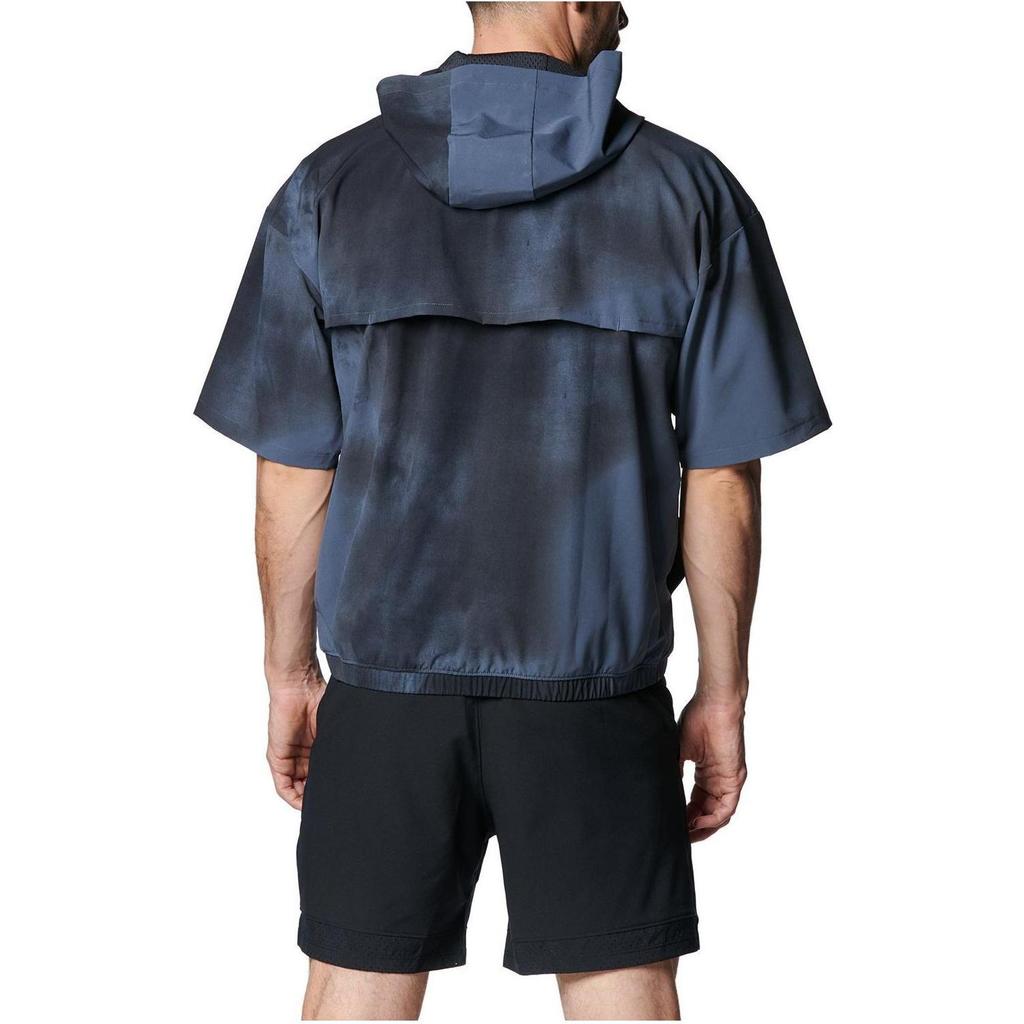 Under Armour Tie-Dye Design Letter Print Casual Hooded Short Sleeve Jacket Men Jackets Modern-Gray 1383291-044