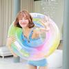 Float for Adults and Children, 90100cm, O-Shaped, with Handle, Sequin Rainbow Design, Leak-Resistant, Stable, Perfect for Summer Vacation, Beach,