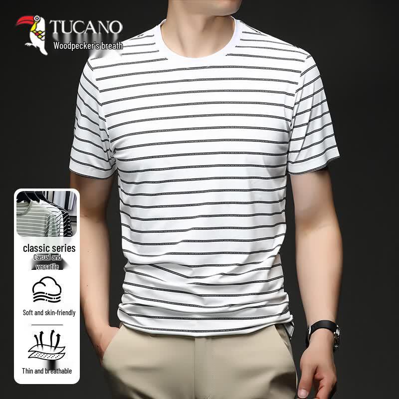 Tucano Men's Striped Ice Silk Short-Sleeve T-Shirt