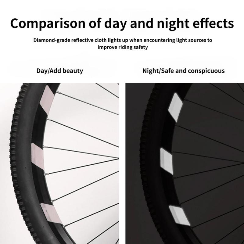 Road Bike Spoke Reflective Sticker Safety Decals Wheel Rims Reflective Sticker Signs for Night Cycling Enduring