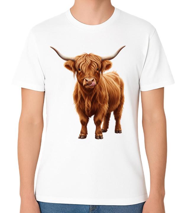 Highland Cow T-Shirt Cute Scottish Cow Long Hair Farm Animal Graphic Gift Unisex 2XL