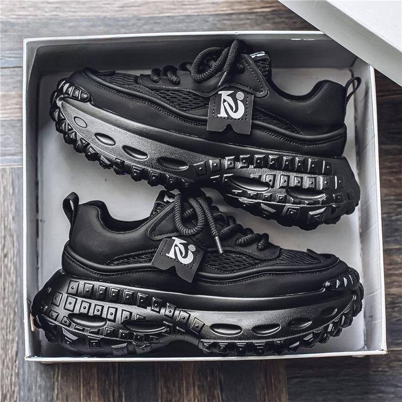 

Summer men s shoes new breathable mesh sports shoes men s trend versatile thick sole heightening casual dad shoes men 44