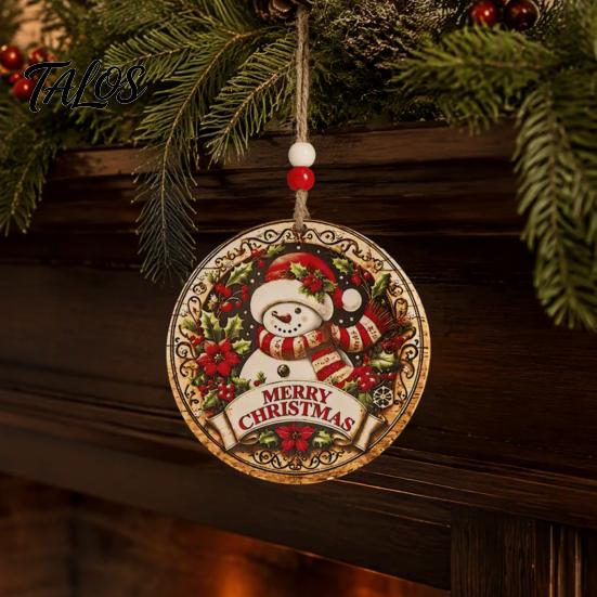 Christmas Gift Wrapping Tags Wooden Hanging Sign with Hemp Rope, Rustic Holiday Wall Decor Party Supplies for Home Decoration, Solid Wood Festive
