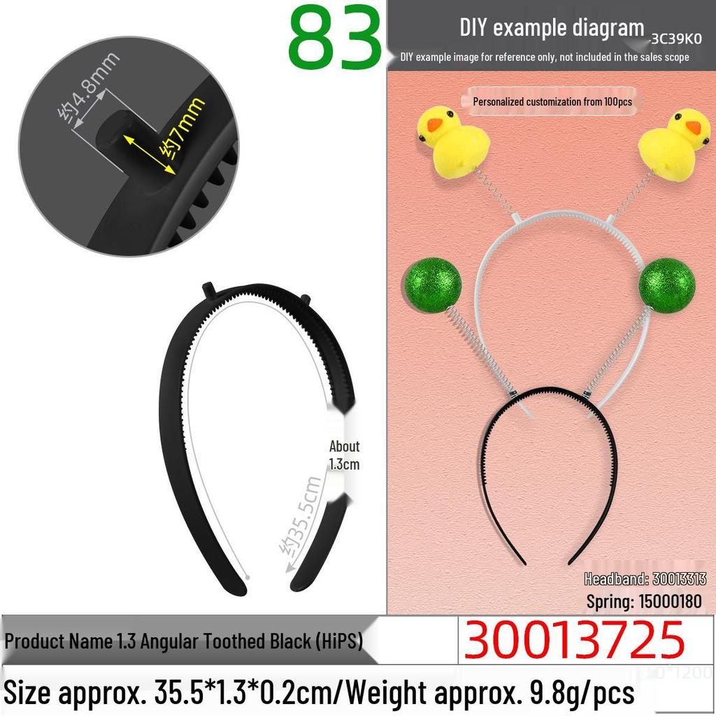 Black Angled Toothless Headband & Hair Clip Set - Christmas Edition