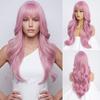 European & American Long Curly Wig with Natural Bangs