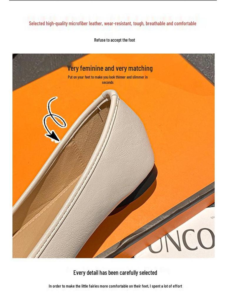 Women's Summer Pigskin Split-Toe Ballet Flats