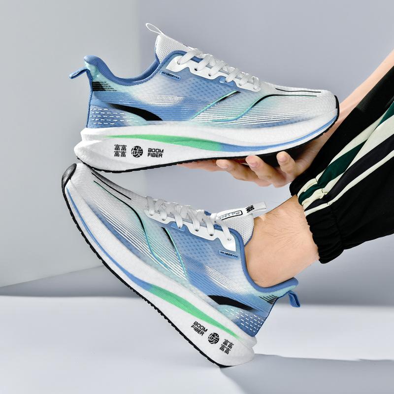 Herrenschuhe 2024 lässig vielseitig Mode echt explosives Carbonboard Sport Freizeitschuhe Mesh Laufschuhe