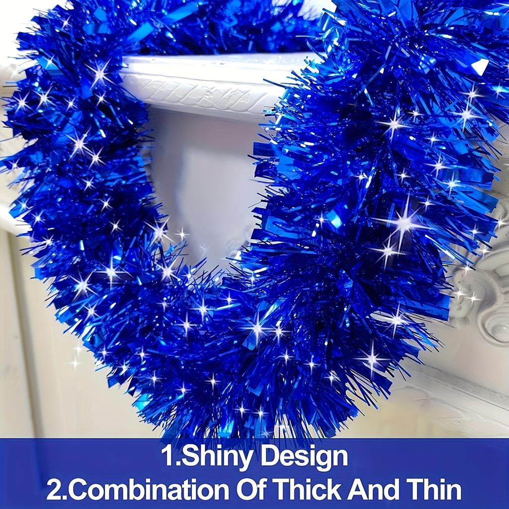 2M Christmas Decoration Garland Xmas Tree Ornaments Sparkling Metal Ribbon For Xmas Hanging Pendant Decor Party New Year Wedding