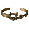 Sewing Machine Theme Bracelet For Craft Lovers Adjustable Vintage Design With Measuring Scale
