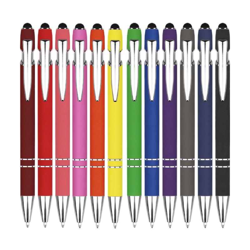 BKS 12pcs Professional Custom Logo for Stylus OEM Soft Touch Screen Pen Ballpoint Pen Metal Plastic Material From a Pen Supplier