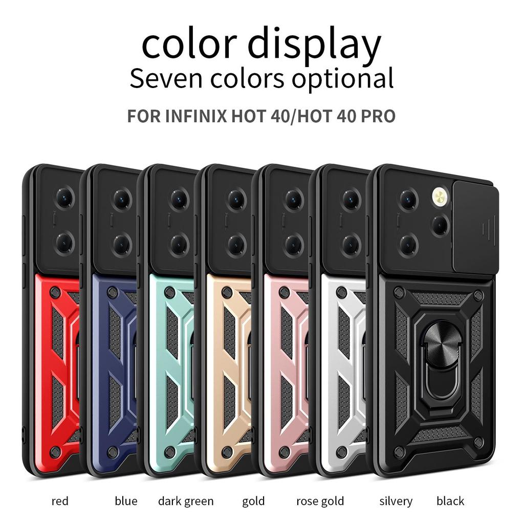 Infinix Hot 50 Pro & Spark Go 2024 Full-Coverage Anti-Drop Push-Window Phone Case