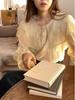 Spring Korean Women's Embroidered Doll Collar Long Sleeve Shirt