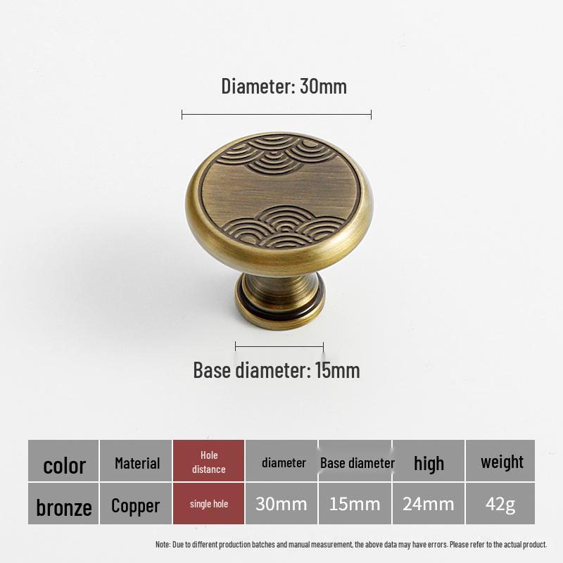 Bronze Messing Zuggriff: Neuer Schrank, Kleiderschrank & Schublade im chinesischen Stil, Retro-Türgriff