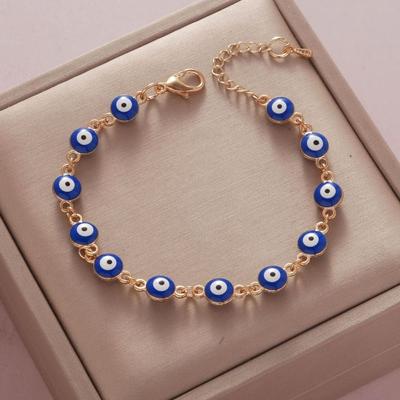 Turkish Friendship Bead Demon Eye Bracelet Korean Style Hand Chain Metal Lucky Women Bracelet